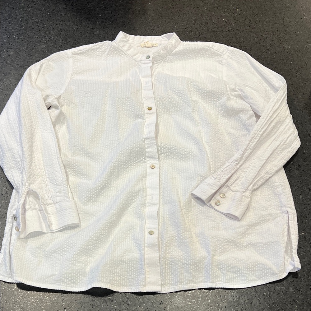 Eileen Fischer White Textured Shirt